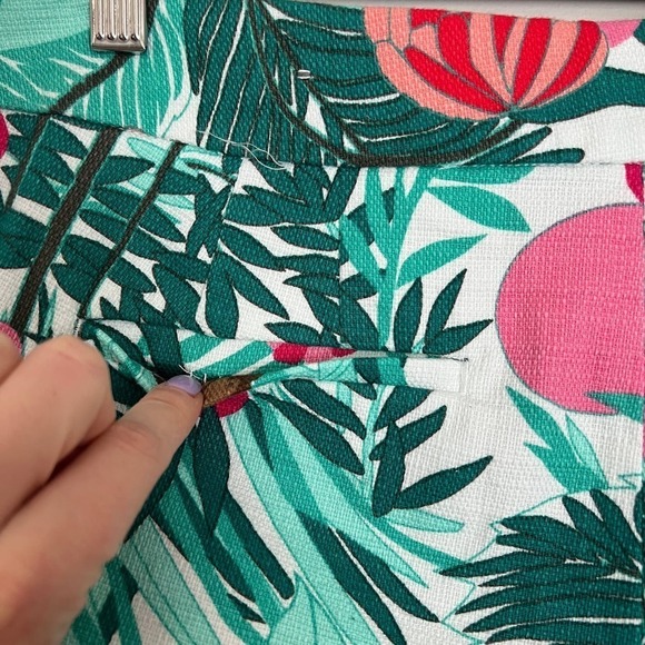 Talbots Scalloped Hem Tropical Monkey Printed Cotton Blend Shorts Sz 10 - Picture 7 of 13